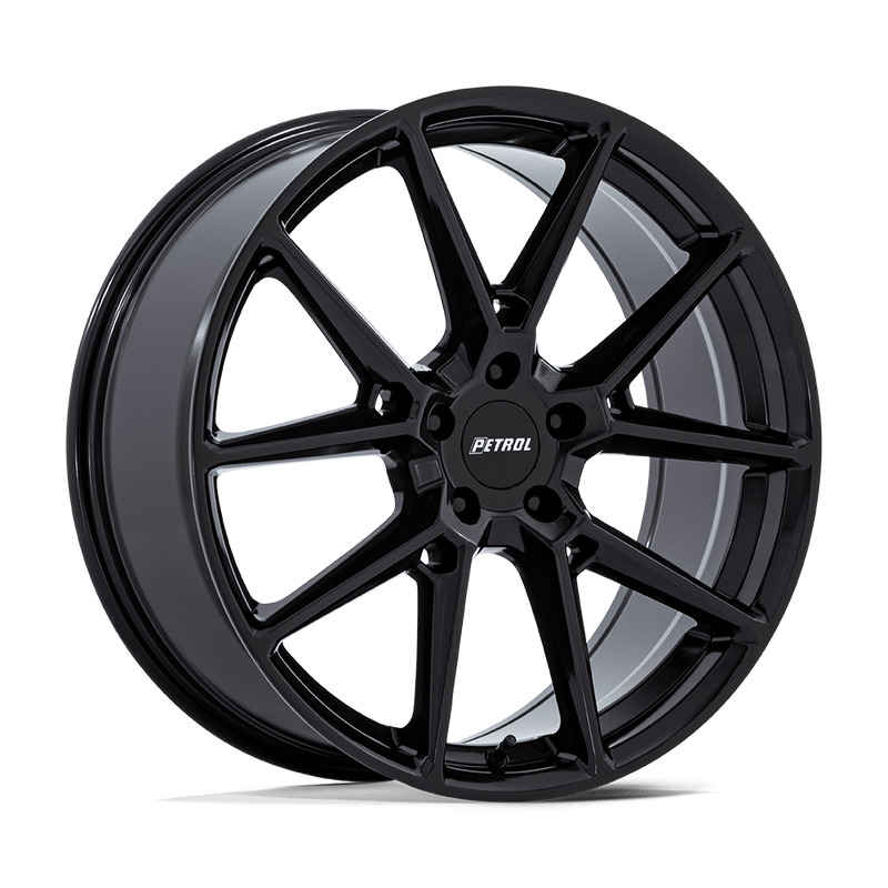 Petrol Wheels - PE002 P1E - Black - Gloss Black - 17" x 8", 35 Offset, 5x100 (Bolt pattern), 72.56mm HUB