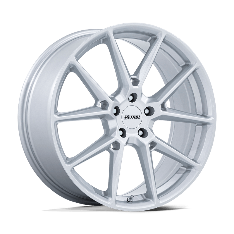 Petrol Wheels - PE002 P1E - Silver - Gloss Silver - 20" x 8.5", 40 Offset, 5x114.3 (Bolt pattern), 72.56mm HUB