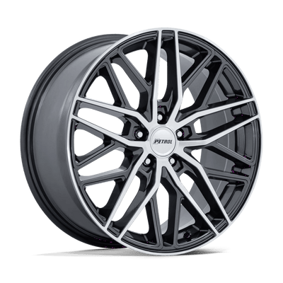 Petrol Wheels - PE004 P3E - Gunmetal - Gloss Gunmetal Brs-Mach Face - 18" x 8", 40 Offset, 5x114.3 (Bolt pattern), 72.56mm HUB