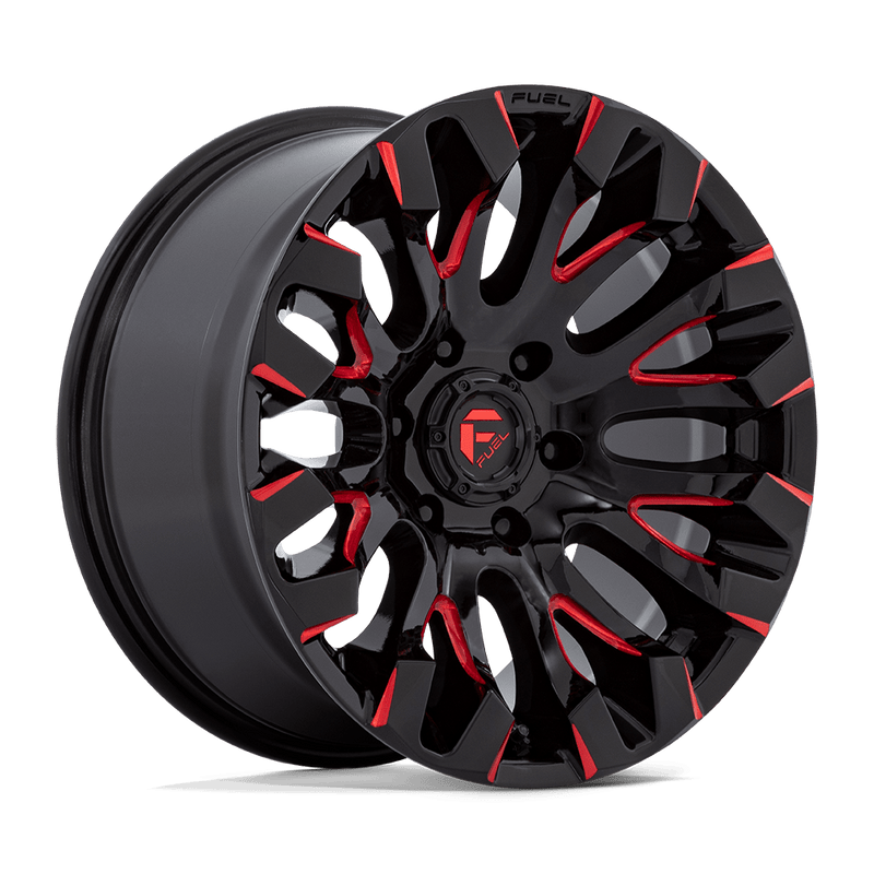 Fuel - D829 QUAKE - Black - Gloss Black Milled Red Tint - 18" x 9", 1 Offset, 6x135 (Bolt pattern), 87.1mm HUB