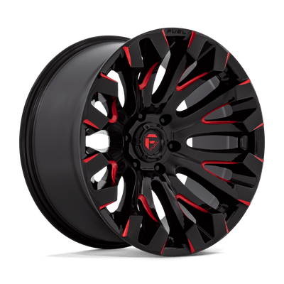 Fuel - D829 QUAKE - Black - Gloss Black Milled Red Tint - 20" x 9", 1 Offset, 5x150 (Bolt pattern), 110.1mm HUB
