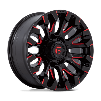 Fuel - D829 QUAKE - Black - Gloss Black Milled Red Tint - 20" x 9", 1 Offset, 8x165.1 (Bolt pattern), 125.1mm HUB