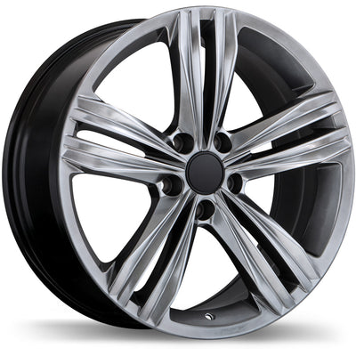 Replika - R205A - Gunmetal - Dark Hyper Silver - 18" x 8", 33 Offset, 5x112 (Bolt Pattern), 57.1mm HUB