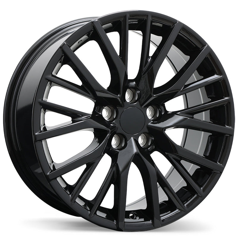 Replika - R224 - Black - Gloss Black - 18" x 8", 30 Offset, 5x114.3 (Bolt pattern), 60.1mm HUB