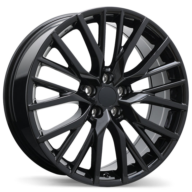 Replika - R224 - Black - Gloss Black - 20" x 8", 30 Offset, 5x114.3 (Bolt pattern), 60.1mm HUB