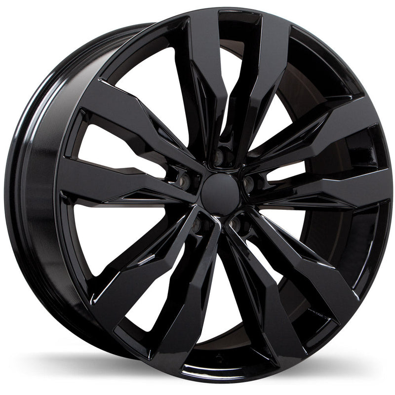 Replika - R260A - Black - Gloss Black - 20" x 8.5", 34 Offset, 5x112 (Bolt pattern), 57.1mm HUB