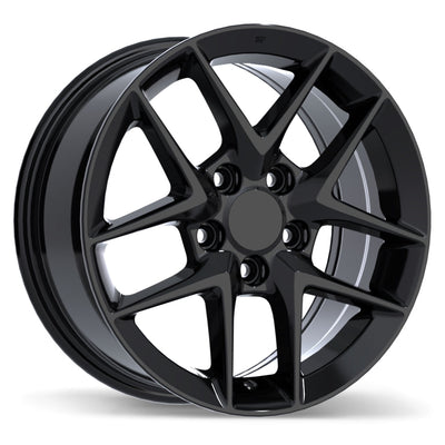Replika - R267 - Black - Gloss Black - 16" x 7", 45 Offset, 5x114.3 (Bolt pattern), 64.1mm HUB
