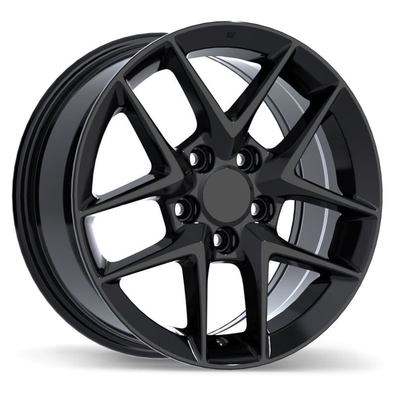 Replika - R267 - Black - Gloss Black - 16" x 7", 45 Offset, 5x114.3 (Bolt pattern), 64.1mm HUB