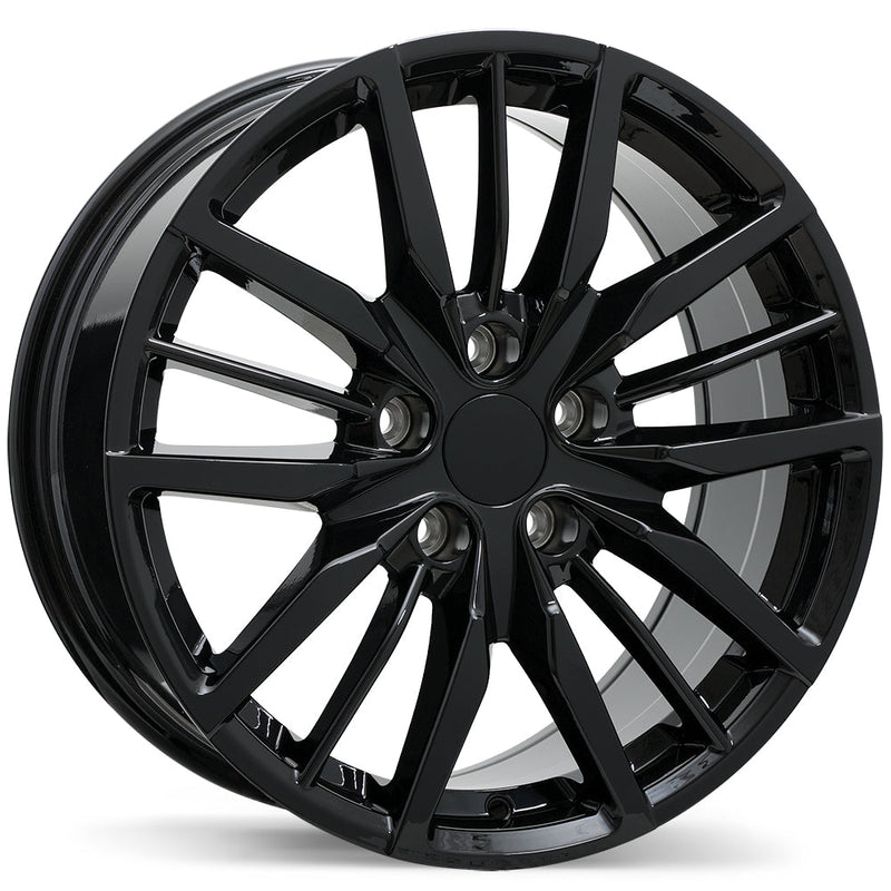 Replika - R270 - Black - Gloss Black - 18" x 8", 37 Offset, 5x120 (Bolt pattern), 67.1mm HUB