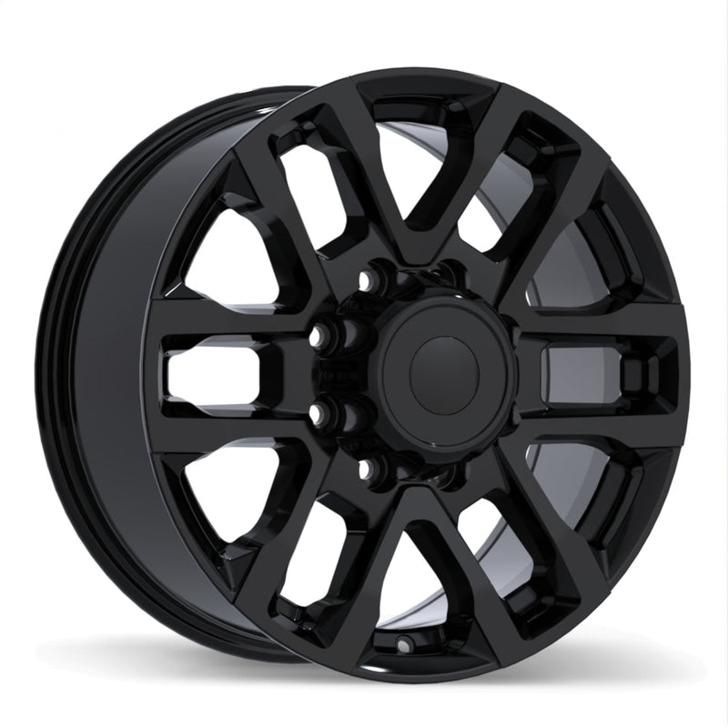 Replika - R273 - Black - Gloss Black - 18" x 8", 57 Offset, 8x165.1 (Bolt pattern), 121.1mm HUB