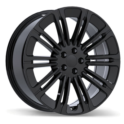 Replika - R277 - Black - Gloss Black - 20" x 8.5", 42 Offset, 5x108 (Bolt Pattern), 63.4mm HUB