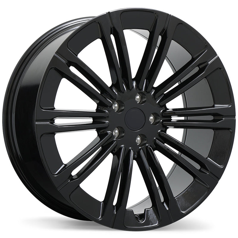 Replika - R277 - Black - Gloss Black - 22" x 9.5", 42 Offset, 5x120 (Bolt pattern), 72.6mm HUB