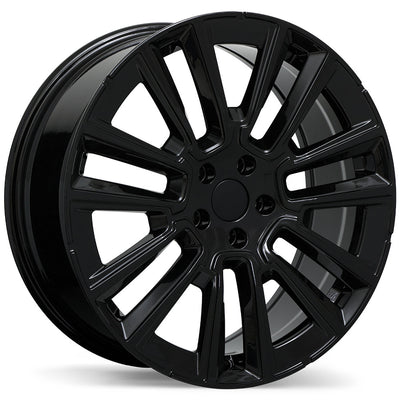 Replika - R280 - Black - Gloss Black - 20" x 9", 40 Offset, 5x108 (Bolt pattern), 63.4mm HUB
