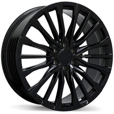 Replika - R281 - Black - Gloss Black - 24" x 9.5", 28 Offset, 6x139.7 (Bolt pattern), 78mm HUB