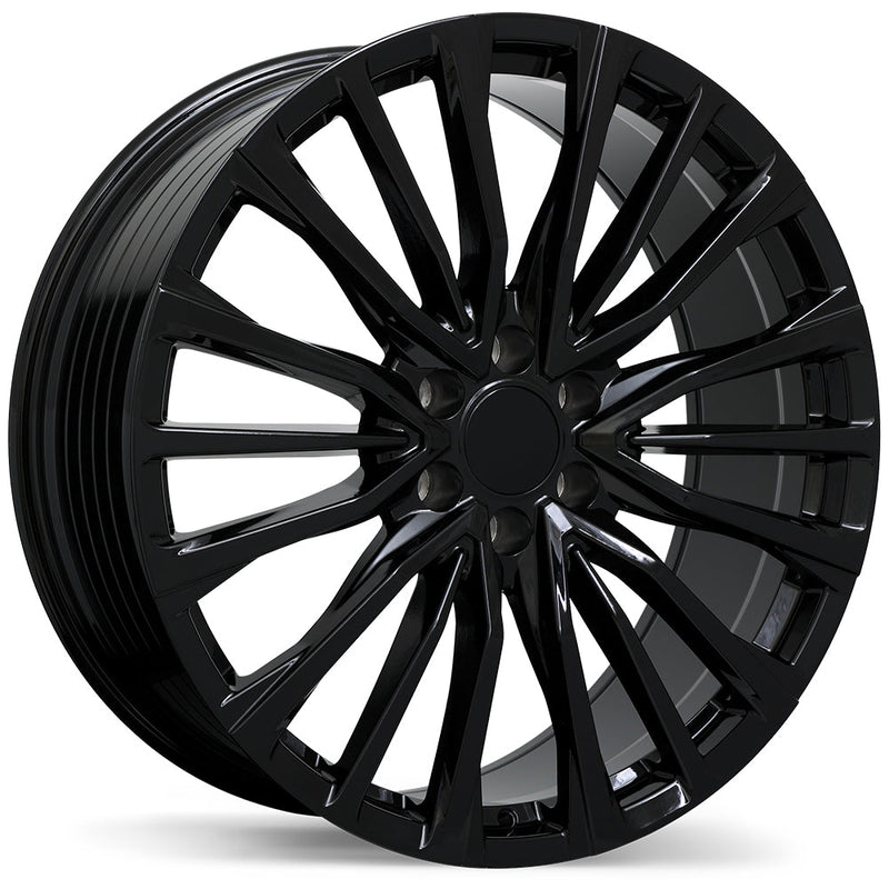 Replika - R281 - Black - Gloss Black - 24" x 9.5", 28 Offset, 6x139.7 (Bolt pattern), 78mm HUB