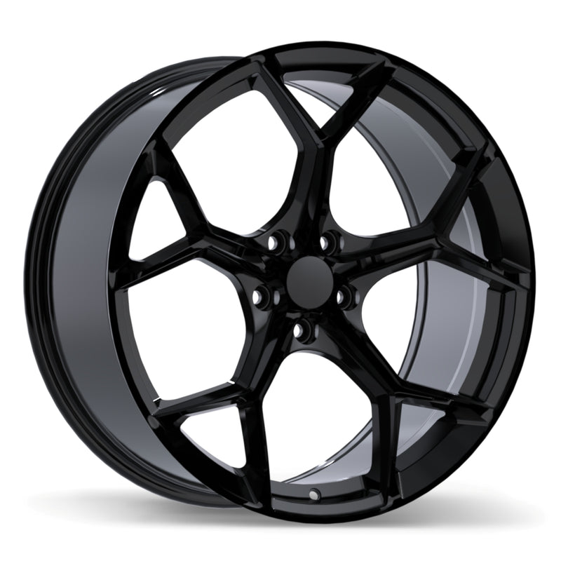 Replika - R282 - Black - Gloss Black - 20" x 9", 33 Offset, 5x112 (Bolt Pattern), 66.5mm HUB
