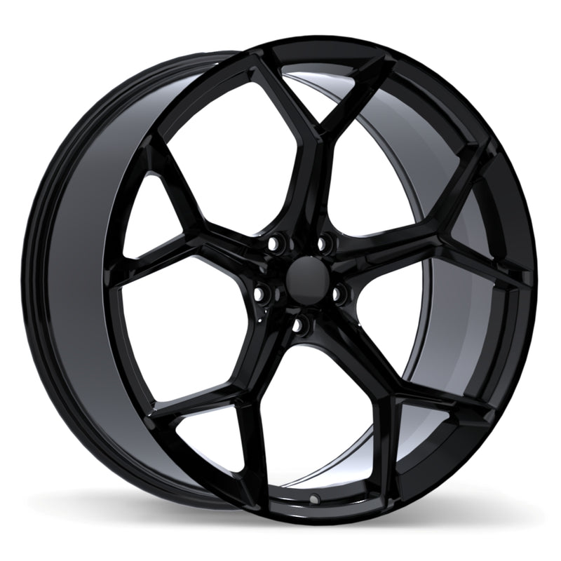 Replika - R282 - Black - Gloss Black - 22" x 9.5", 25 Offset, 5x112 (Bolt Pattern), 66.5mm HUB
