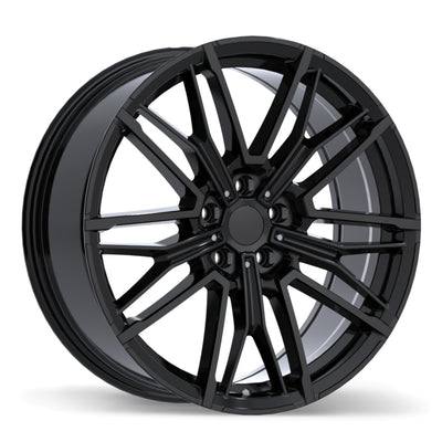 Replika - R283 - Black - Gloss Black - 19" x 8.5", 30 Offset, 5x112 (Bolt Pattern), 66.6mm HUB