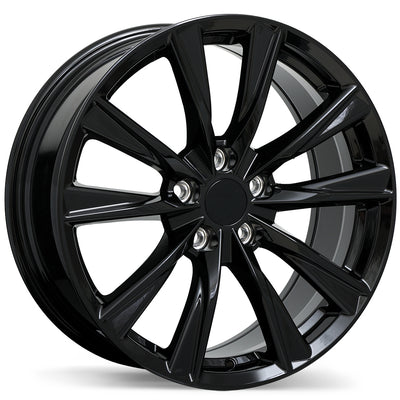 Replika - R284 - Black - Gloss Black - 19" x 8", 40 Offset, 5x114.3 (Bolt Pattern), 60.1mm HUB