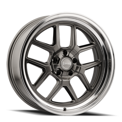Ridler - 610 - Black - Gloss Grey Polished - 17" x 7", 0 Offset, 5x114.3 (Bolt pattern), 83.8mm HUB