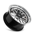 Ridler - 611 - Black - Gloss Black/Milled with Diamond Cut Lip - 20" x 10", 0 Offset, 5x120.65 (Bolt pattern), 83.82mm HUB