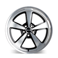 Ridler - 652 - Black - Gloss Black with Diamond Cut Face & Lip - 18" x 9.5", 0 Offset, 5x114.3 (Bolt pattern), 83.82mm HUB