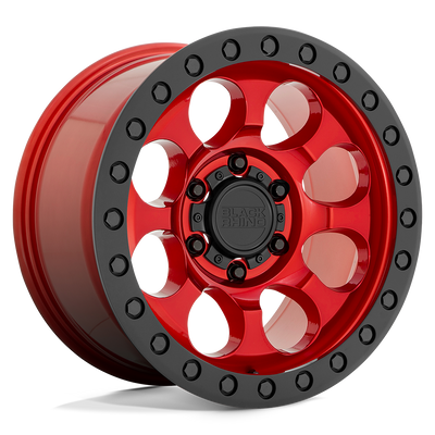 Black Rhino - RIOT - Candy Red with Black Ring & Bolts - 17" x 9", -18 Offset, 5x127 (Bolt pattern), 71.5mm HUB