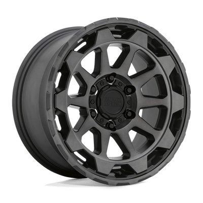Black Rhino - ROTOR - Gunmetal - Matte Gunmetal with Brushed Tinted Face - 17" x 8.5", 12 Offset, 6x135 (Bolt pattern), 87.1mm HUB