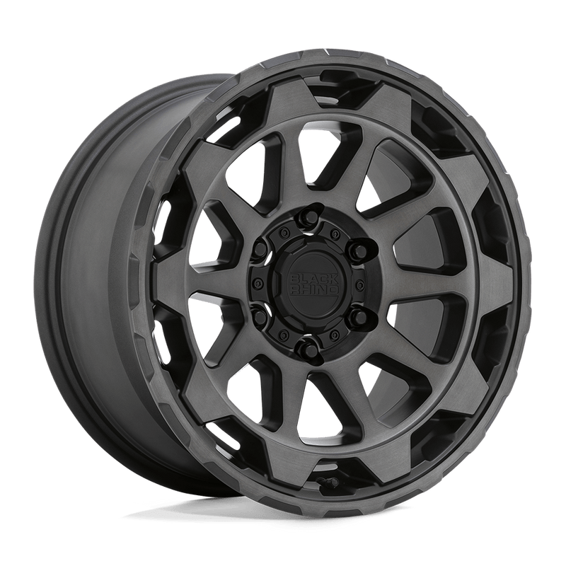 Black Rhino - ROTOR - Gunmetal - Matte Gunmetal with Brushed Tinted Face - 20" x 9", -18 Offset, 5x127 (Bolt pattern), 71.5mm HUB