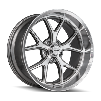 Ridler - 661 - Grey - Gloss Grey with Diamond Cut Face And Lip - 20" x 8.5", 0 Offset, 5x120.65 (Bolt pattern), 83.82mm HUB