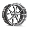 Ridler - 661 - Grey - Gloss Grey with Diamond Cut Face And Lip - 18" x 8", 0 Offset, 5x120.65 (Bolt pattern), 83.82mm HUB