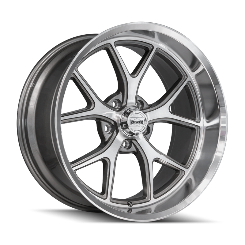 Ridler - 661 - Grey - Gloss Grey with Diamond Cut Face And Lip - 20" x 8.5", 0 Offset, 5x127 (Bolt pattern), 83.82mm HUB