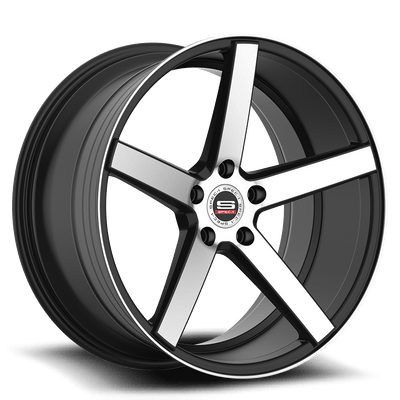 Spec-1 Racing - SP-36 - Black - Gloss Black Brushed - 20" x 8.5", 38 Offset, 5x114.3 (Bolt Pattern), 73.1mm HUB