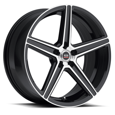 Spec-1 Racing - SP-8 - Black - Gloss Black Machined - 20" x 9", 35 Offset, 5x114.3 (Bolt Pattern), 73.1mm HUB