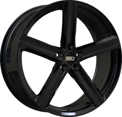 Euro Design - Spa - Black - Gloss Black - 19" x 8.5", 25 Offset, 5x112 (Bolt pattern), 66.5mm HUB