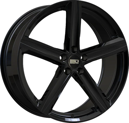 Euro Design - Spa - Black - Gloss Black - 19" x 8.5", 25 Offset, 5x112 (Bolt pattern), 66.5mm HUB