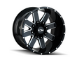 Ion Alloy - 141 - Black - GLOSS BLACK MILLED - 18" x 9", 0 Offset, 5x127/139.7 (Bolt Pattern), 87.1mm HUB