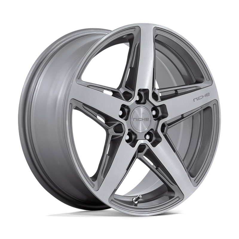 Niche - M270 TERAMO - Gunmetal - Anthracite Brushed Face Tint Clear - 18" x 8", 40 Offset, 5x114.3 (Bolt pattern), 72.56mm HUB