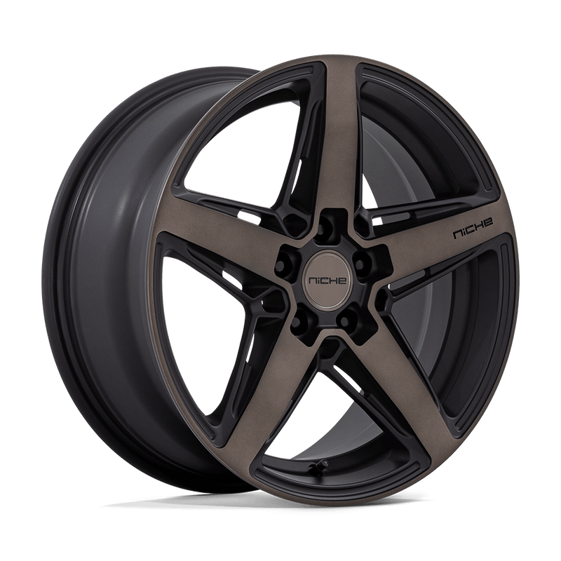 Niche - M271 TERAMO - Black - Matte Black with Double Dark Tint Face - 18" x 8", 42 Offset, 5x112 (Bolt pattern), 66.56mm HUB