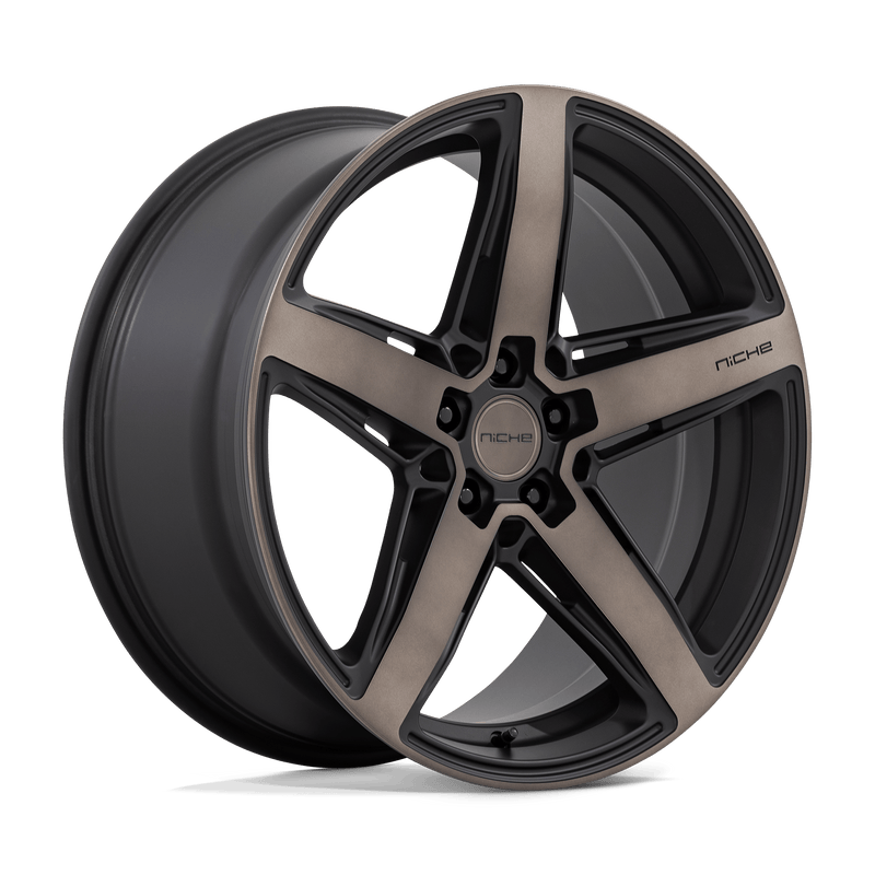 Niche - M271 TERAMO - Black - Matte Black with Double Dark Tint Face - 20" x 10.5", 27 Offset, 5x112 (Bolt pattern), 66.6mm HUB