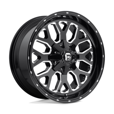 Fuel - D588 TITAN - Black - Gloss Black Milled - 20" x 10", -18 Offset, 6x135/139.7 (Bolt pattern), 106.1mm HUB