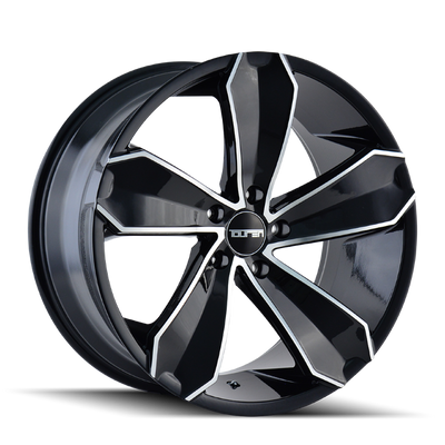 Touren - TR71 - Black - Gloss Black Machined - 20" x 10", 40 Offset, 5x120 (Bolt pattern), 74.1mm HUB