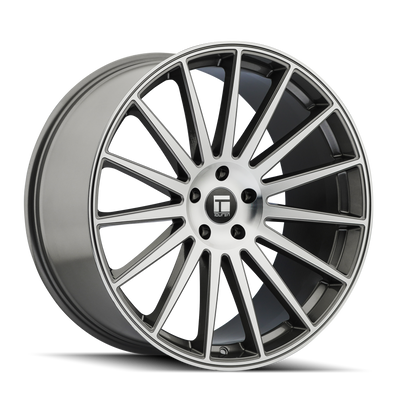 Touren - TR92 - Grey - Gloss Graphite Machined - 20" x 10.5", 35 Offset, 5x114.3 (Bolt pattern), 72.6mm HUB