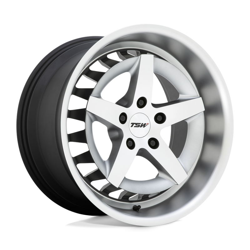 TSW Wheels - DEGNER - Silver - Matte Titanium with Machined Face - 18" x 10", 40 Offset, 5x112 (Bolt pattern), 66.56mm HUB
