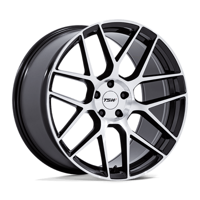 TSW Wheels - TW002 LASARTHE - Black - Gloss Black Machined - 18" x 8.5", 35 Offset, 5x120 (Bolt pattern), 74.10mm HUB