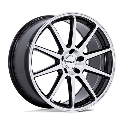 TSW Wheels - TW004 CANARD - Black - Gloss Black with Machined Face - 19" x 9.5", 40 Offset, 5x112 (Bolt pattern), 66.56mm HUB