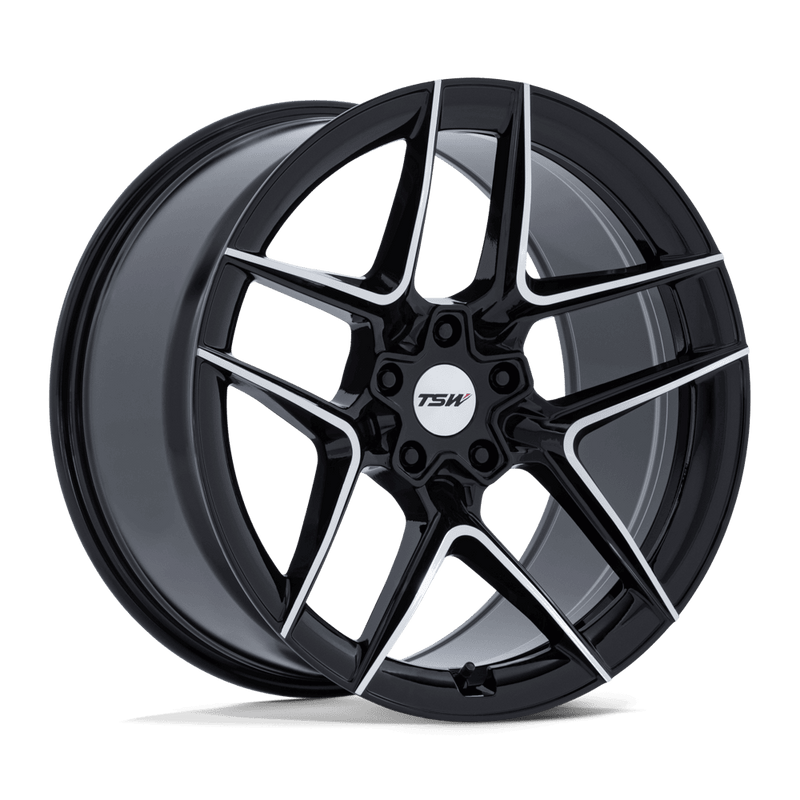 TSW Wheels - SLIPSTREAM - Black - Gloss Black with Machined Face - 19" x 8.5", 35 Offset, 5x112 (Bolt pattern), 66.56mm HUB