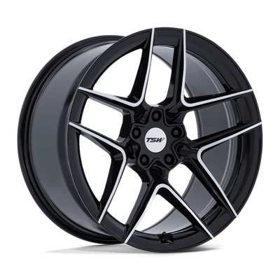 TSW Wheels - SLIPSTREAM - Black - Gloss Black with Machined Face - 20" x 9", 20 Offset, 5x112 (Bolt pattern), 66.56mm HUB