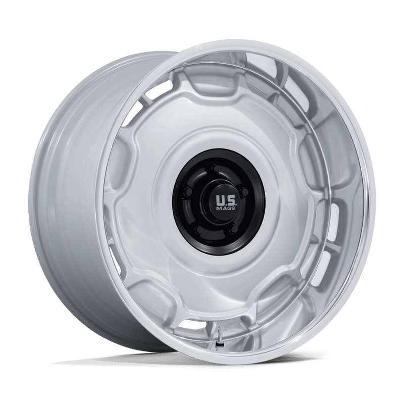 US MAG - ARLINGTON - Silver - Silver Matte Black Center with Diamond Cut Lip - 20" x 10", 6 Offset, 5x127 (Bolt pattern), 78.1mm HUB