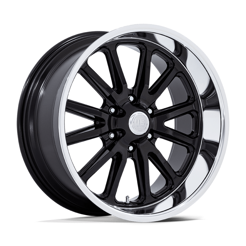 US MAG - UC145 RAMBLER 6 - Black - Gloss Black with Diamond Cut Lip - 20" x 9.5", 1 Offset, 6x139.7 (Bolt pattern), 106.1mm HUB
